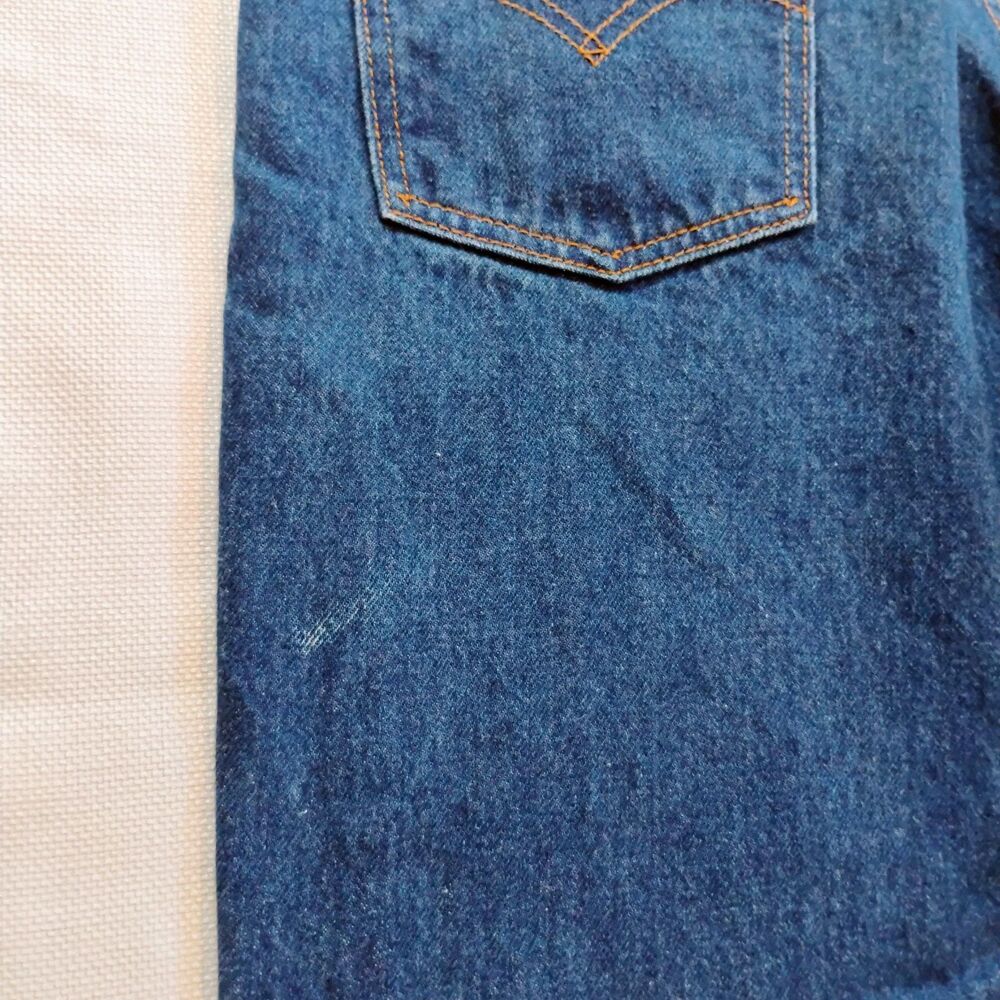 Vintage Levi's 505 Orange Tab Jeans 34x31 Straight Dark Wash 80's Denim - Picture 14 of 16